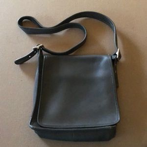 Leather coach shoulder bag